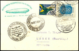 1934, 8. Südamerikafahrt, Brasilianische Post, Auflieferung Beim Messepostamt, Karte Mit 3.500 Rs Flugpost Und Zusatzfra - Sonstige & Ohne Zuordnung