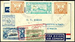 1936, 7. Südamerikafahrt, Paraguayische Post, R-Brief Mit U.a. 9 P. Und 45 P. Zeppelinmarken 1935 Sowie Allen Stempeln N - Andere & Zonder Classificatie