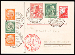 1938, Sudetenland-Fahrt LZ 130, Abwurf Reichenberg, Hübsch Frankierte Postkarte Nach Berlin-Charlottenburg, U.a. Dabei R - Other & Unclassified