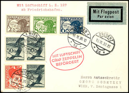 Österreich: 1930, Vorarlbergfahrt, Auflieferung Friedrichshafen, Karte Aus WIEN 16.VI. Mit Bunter Flugpostfrankatur Und  - Andere & Zonder Classificatie