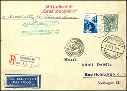 Niederlande: 1931, 3. Südamerikafahrt, Auflieferung Friedrichshafen, R-Brief Aus AMSTERDAM-CENTR.-STATION 12.X. Mit U.a. - Andere & Zonder Classificatie