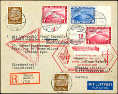 1933, Chicagofahrt, R-Brief Mit Anschlussflug Ab Berlin-Rundfahrt Mit Chicagofahrt, 1 Und 2 Mark Und Zusatzfrankatur Vor - Andere & Zonder Classificatie