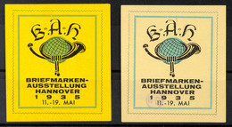1935 Hannover, B.A.H. 11.-19. Mai, Geschnittener Wert Auf Grüngelbem Sowie Strohgelbem Papier - Other & Unclassified