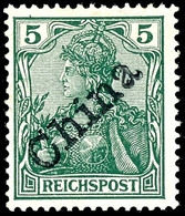 5 Pfennig Germania Mit Handstempel-Aufdruck "China", Tadellos Ungebraucht Mit Originalgummierung, Seltene Marke, Gepr. B - Deutsche Post In China