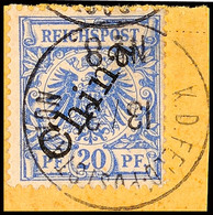 K.D.FELDPOSTSTATION No.8 13/3, Klar Und Zentrisch Auf Paketkartenausschnitt 20 Pf. Krone/Adler Diagonaler Aufdruck, Kata - Deutsche Post In China