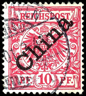 WILHELMSHAVEN 01, Heimatstempel Auf China 10 Pfg. Krone/Adler, Katalog: 3I O - Deutsche Post In China