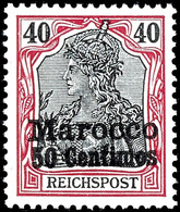 Nicht Ausgegeben: 50 C. Auf 40 Pfg Germania Mit Aufdrucktype II, Tadellos Postfrisch, Kabinett, Im Jahre 1923 Amtlich Ve - Morocco (offices)