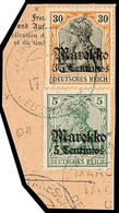 MARRAKESCH (MAROKKO) DP C 17.4.13,  Kompletter Abschlag Auf Pracht-Postanweisungsbriefstück Mit Mi.-Nr. 51 Und 47, ARGE  - Deutsche Post In Marokko