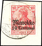 TANGER (MAROKKO) DP ** 3.2.12, Kabinettbriefstück Mit Der Nr. 48, Geprüft Mansfeld, ARGE 75,-, Katalog: 48 BS - Deutsche Post In Marokko