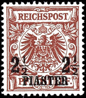 50 Pfennig Krone/Adler Mit Aufdruck "2 1/2 PIASTER", Tadellos Postfrisch, Michel 350,-, Katalog: 10d ** - Turkse Rijk (kantoren)