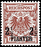 50 Pfennig Krone/Adler Mit Aufdruck "2 1/2 PIASTER", Tadellos Postfrisch, Michel 350,-, Katalog: 10d ** - Turkey (offices)