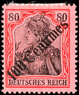 100 C. Auf 80 Pfg Germania, Tadellos Ungebraucht, Gepr. Richter, Mi. 60.-, Katalog: 52 * - Turkse Rijk (kantoren)