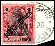 100 Centimes Auf Kabinettbriefstück, Michel 80,-  Geprüft Rohr, Katalog: 52 BS - Turkse Rijk (kantoren)