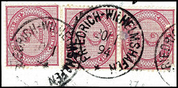 2 M Dunkelrotkarmin, Paar Und Einzelmarke, Stempel FRIEDRICH-WILHELMSHAFEN 20/1 94, Auf Briefstück (Mi. Ca. 1.500). Eine - Duits-Nieuw-Guinea