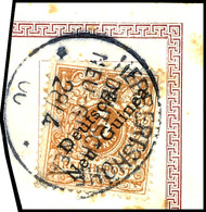 3 Pfg Krone/Adler Hellockerbraun Auf Briefstück, Klar Gest. HERBERTSHÖHE 28/4 00, Gepr. Dr.Provinsky BPP, Katalog: 1b BS - German New Guinea