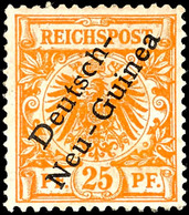 25 Pfg. Gelblichorange Mit Aufdruckfehler "c In Deutsch Verstümmelt", Ungebraucht, Mi. 130.-, Katalog: 5aXII * - Duits-Nieuw-Guinea
