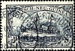 3 Mark Kaiseryacht, Tadellos, Gestempelt "HERBERTSHÖHE", Geprüft Pfenninger, Michel 190,-, Katalog: 18 O - German New Guinea