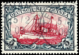 5 M. Kaiseryacht Ohne Wz., Zentrisch Gestempelt K1 "STEPHANSORT 5/2 09", Tadellose Erhaltung, Kabinett, Neues Fotoattest - German New Guinea