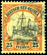 EITAPE 5/8, Zentr. Zart Auf 25 Pfg Kaiseryacht, Kurzbefund Fr. Provinsky BPP: "echt, Leichte Mängel", Katalog: 11 O - Duits-Nieuw-Guinea