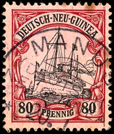 MANUS 20.I, Klar Und Zentr. Auf 80 Pfg Schiffszeichnung (kleine Alterungsflecken), Gepr. R.F.Steuer BPP, Katalog: 15 O - Duits-Nieuw-Guinea