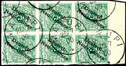 MATUPI 25/7 00,3mal Klar Mit Weiteren Stempelteilen Auf Briefstück 6er-Block 5 Pfg Krone/'Adler, Katalog: 2(6) BS - Deutsch-Neuguinea