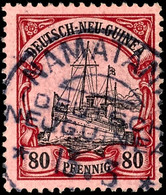 NAMATANAI 13.3, Klar Und Zentr. Auf Briefstück 80 Pfg Schiffszeichnung, Kleine Hinterlegung, Gepr. Dr.Provinsky BPP, Kat - Deutsch-Neuguinea