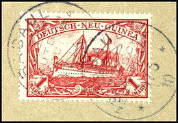 RABAUL 9/5 10 Violett, 2mal Klar Auf Briefstück 1 RM Schiffszeichnung, Gepr. Bothe BPP, Violett In Arge Noch Nicht Gelis - Deutsch-Neuguinea