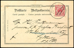 1901, DEUTSCHE SEEPOST NEU-GUINEA-ZWEIGLINIE (HONGKONG) A (ohne Jahreszahl) Auf Ansichtskarte "Gruß Aus Deutsch-Neuguine - Duits-Nieuw-Guinea