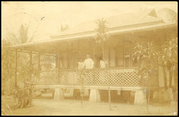 HERBERTSHÖHE, Fotokarte (3 Personen Auf Veranda), Mit 5 Pfg Kaiseryacht, Stempel HERBERTSHÖHE (Datum Nicht Lesbar, Karte - Other & Unclassified