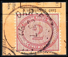 2 Mk Rötlichkarmin Auf Kabinett-Postanweisungsbriefstück Mit Stempel DAR-ES-SALAAM 28.7.00, Katalog: VO37f BS - German East Africa