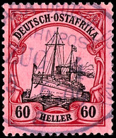 60 Heller Kaiseryacht, Gestempelt "USAMBARA BAHNPOST ZUG 4a", Auf Hohen Werten Sehr Selten, Tadellos, Geprüft Carl H. La - Duits-Oost-Afrika