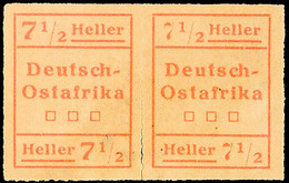 7 1/2 H WUGA, Waagerechtes Paar Der Typen I Und II, Leichte Mängel, Mi. 180.-, Katalog: IV W1 OG - German East Africa