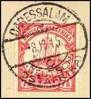 DARESSALAAM C 8.12.15, Arge Type 7, Kriegsdatum Klar Und Zentrisch Auf Briefstück 7½ Heller Kaiseryacht, Katalog: 32 BS - Duits-Oost-Afrika