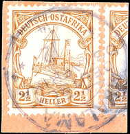 MKALAMA ? 12 14, Kriegsdatum Zentrisch Auf Briefstück 2½ Heller Kaiseryacht, Katalog: 30 BS - Duits-Oost-Afrika