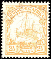 MUAJA 24 1, Zentrisch Zart Auf 2½ Heller Kaiseryacht (leichte Schürfung), Gepr. Pauligk BPP, Katalog: 22 O - Duits-Oost-Afrika