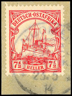 NGOMENI 23.5 14, Klar Auf Briefstück 7½ Heller Kaiseryacht, Katalog: 32 BS - Duits-Oost-Afrika