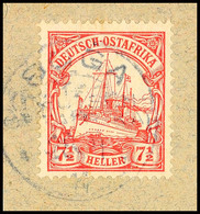 SOGA 28.11 11 Auf Briefstück 7½ Heller Kaiseryacht, Katalog: 32 BS - German East Africa