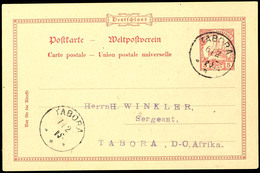 TABORA 6/2 05, Jahreszahl Hds., Klar Auf Orts-GA- Karte  5 Pesa Mit Ank.Stpl. 7/2 05, Jahreszahl Hds., Katalog: P14 BF - Duits-Oost-Afrika