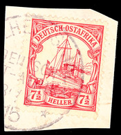 WILHELMSTHAL 30/6 15, Kriegsdatum Klar Und Fast Vollständig Auf Briefstück 7½ Heller Kaiseryacht (Bug), Katalog: 32 BS - Duits-Oost-Afrika