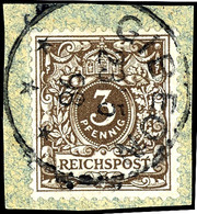 3 Pfennig Mittelbraun, Kabinett, Schönes Briefstück Mit Stempel "GIBEON", Michel/Steuer 200,-, Katalog: M45b BS - Africa Tedesca Del Sud-Ovest