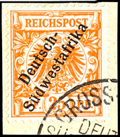 25 Pfennig Krone/Adler Mit Aufdruck "Deutsch-Südwestafrika", Tadellos Auf Briefstück Mit Teilstempel "GROSS-BARMEN", Gep - German South West Africa