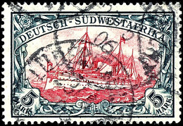 5 Mark Kaiseryacht, Gestempelt, Tadellos, Michel 200,-, Katalog: 23 O - German South West Africa
