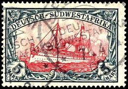 5 Mark Kaiseryacht, Sauber Gestempelt "SEEHEIM", Tadellos, Befund Steuer BPP, Michel 370,-, Katalog: 32Aa O - German South West Africa