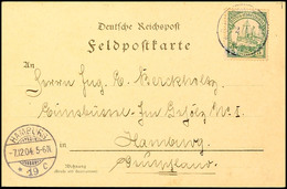 K.D.FELDPOSTSTATION Nr.3 2.11.(04), Etwas Undeutlich Als Entwerter Auf Postkarte Mit 5 Pfg. Kaiseryacht Ohne Wasserzeich - German South West Africa