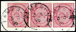 2 M Dunkelrotkarmin, Senkrechter Dreierstreifen Gestempelt "KAMERUN 3/5 96" Auf Briefstück, Geprüft Rohr, Mi. 600.-, Kat - Kamerun