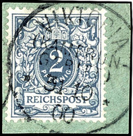 Deutsches Reich 2 Pfennig Grau, Tadelloses Briefstück Mit Stempel "VIKTORIA (KAMERUN-GEBIET)", Selten, Geprüft Eibenstei - Kameroen