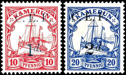 1d Auf 10 Pfennig Und 2d Auf 20 Pfennig Postfrisch, Michel 35,-, Katalog: 3a/4 ** - Kameroen