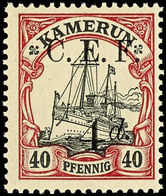 4 D. Auf 40 Pfennig Kaiseryacht, Tadellos Postfrisch, Mi. 60.-, Katalog: 7 ** - Kamerun