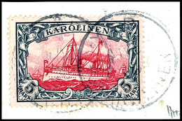 3 Pfennig Bis 5 Mark Kaiseryacht, Gestempelt/Briefstück, Kabinettsatz, Michel 1000,-  Hohe Werte Geprüft Pfenniger, Rich - Karolinen