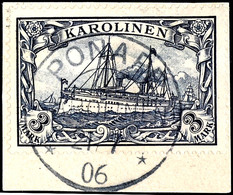 3 Mark Kaiseryacht, Luxusbriefstück Mit Zentralem Stempel "PONAPE", Michel 170,-, Katalog: 18 BS - Islas Carolinas